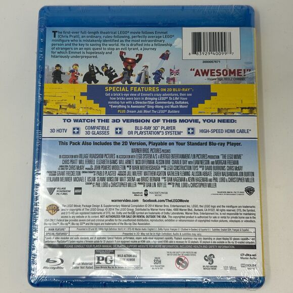 The Lego Movie 3D Blu-Ray Film 3-D 2014 - Picture 2 of 3